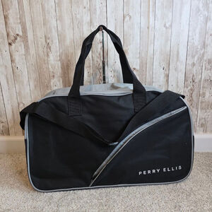 Perry Ellis Duffle Bag Medium Black Gray